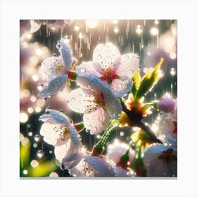 Cherry Blossoms In The Rain 1 Canvas Print