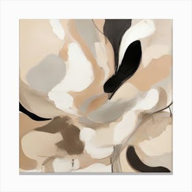 Beige And Black Abstract Painting Canvas Print