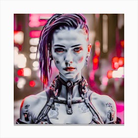Cyberpunk street city Canvas Print