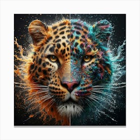 Lion And Leopard Canvas Print