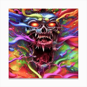 Splatter Skull Canvas Print