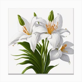 White Lily myluckycharms1 Canvas Print