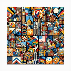 Mosaic City Canvas Print