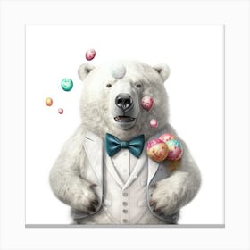 Ice Cream Bear Canvas Print