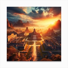 Sunrise Over Ancient Ruins Canvas Print