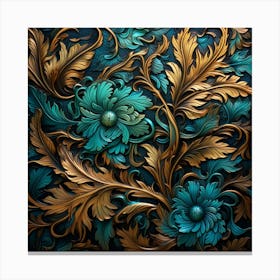 William Morris Inspired Floral Background Canvas Print