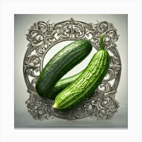 Cucumbers In A Frame 31 Canvas Print