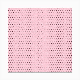 Artsy Dots Pink Square Canvas Print