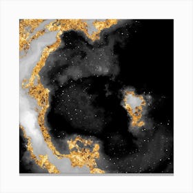 100 Nebulas in Space with Stars Abstract in Black and Gold n.036 Canvas Print