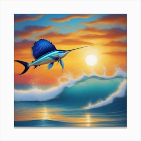 Sailfish At Sunset Canvas Print