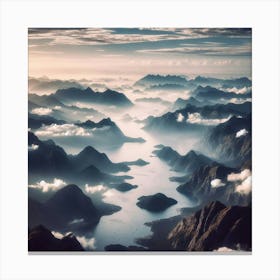 Aerial View Of Mountains Canvas Print