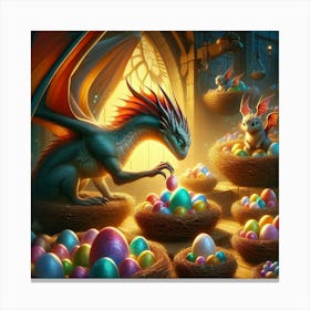 Easter Dragon paintings art print 1 Canvas Print