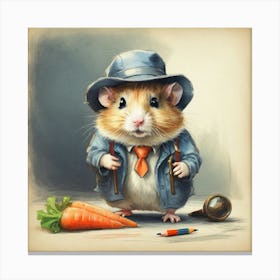 Hamster In A Suit 6 Canvas Print