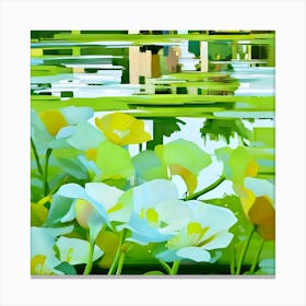 Flowers by the Lake Canvas Print