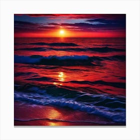 Sunset On The Beach 602 Canvas Print