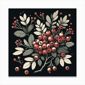 Scandinavian Art, Hawthorn berries 1 Canvas Print