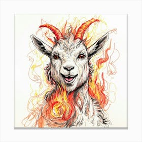 Goat On Fire 71 Canvas Print