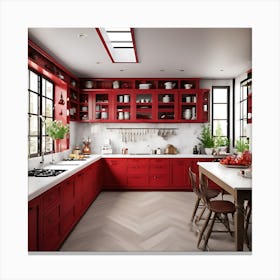 Red Kitchen Canvas Print