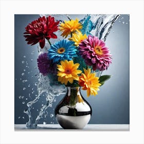 Water Splashing Flowers 3 Canvas Print