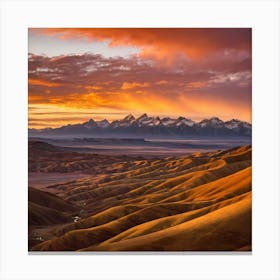 Sunset Over The Mountains Canvas Print