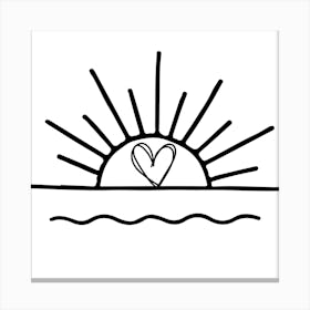 Heart Shaped Sun Canvas Print