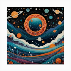 Planets In The Sky Canvas Print