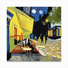 Starry Night Cafe 3 Canvas Print