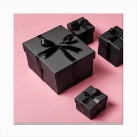 Black Gift Boxes Canvas Print