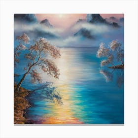 Sunset By The Lake Canvas Print