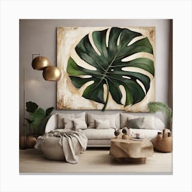 Large Monstera leaf 5 Canvas Print