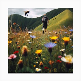 Bee In The Meadow 2 Canvas Print