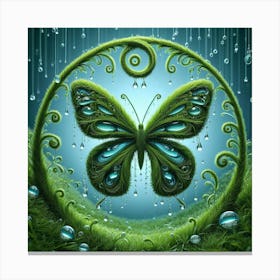 Butterfly In The Rain Canvas Print