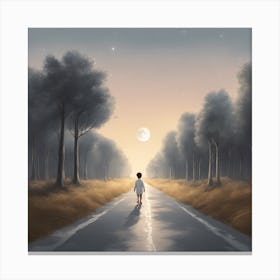 Walking Down in The Life Road Canvas Print