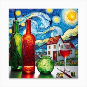 Still life, Van Gogh style 1 Canvas Print