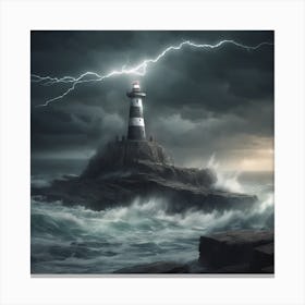 Stormy Lighthouse Canvas Print