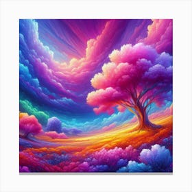 Colorful Tree In The Sky 1 Canvas Print