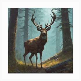 Deer In The Woods 35 Canvas Print
