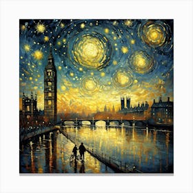 Starry Night Over London Canvas Print