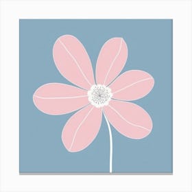 A White And Pink Flower In Minimalist Style Square Composition 304 Canvas Print