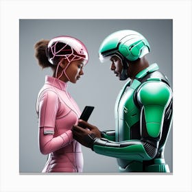 Robot Couple 8 Canvas Print