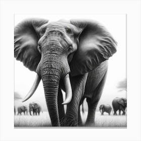 Elephants In The Wild Canvas Print