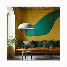 Yellow Living Room Canvas Print