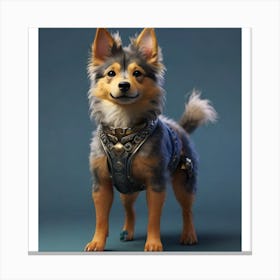 Dog In A Harness Canvas Print