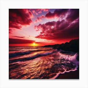Sunset At The Beach 273 Canvas Print