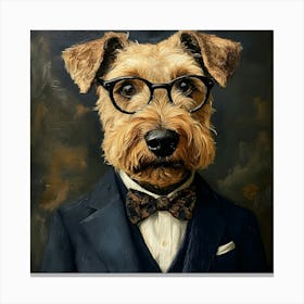 This Airedale Is All Business 7 Canvas Print