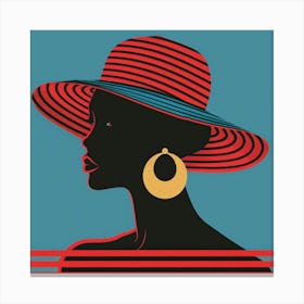 African Woman In Hat 2 Canvas Print