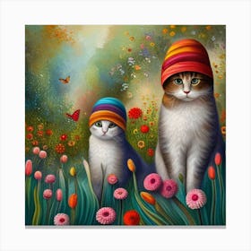 Garden Kittens Canvas Print