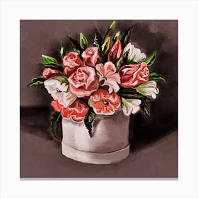 Flowers In A Hat Box Canvas Print