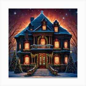 Christmas House 50 Canvas Print