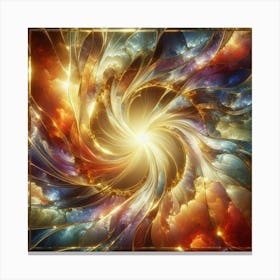 Mysterious marble light radiating fractal vortex: multicolored marble 5 Canvas Print
